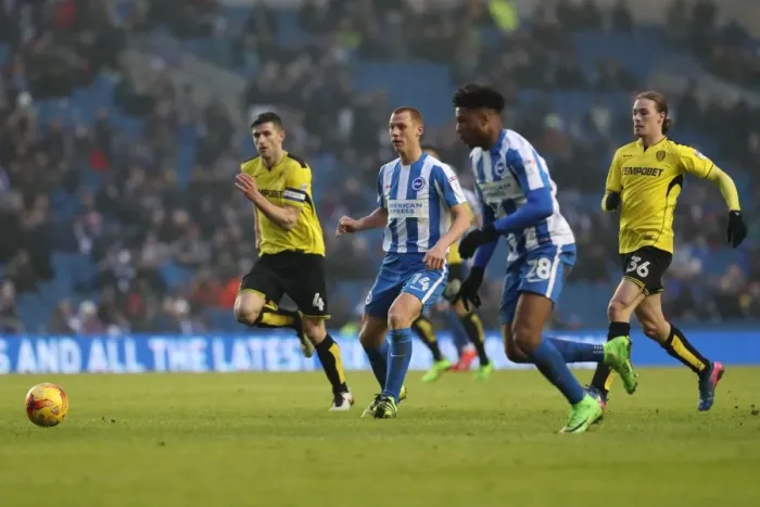 Framed Print : Brighton and Hove Albion vs. Burton Albion: EFL Sky Bet Championship Showdown at American Express Community Stadium (11th February 2017) Framed Print : Brighton and Hove Albion vs. Burton Albion: EFL Sky Bet Championship Showdown at American Express Community Stadium (11th February 2017)
