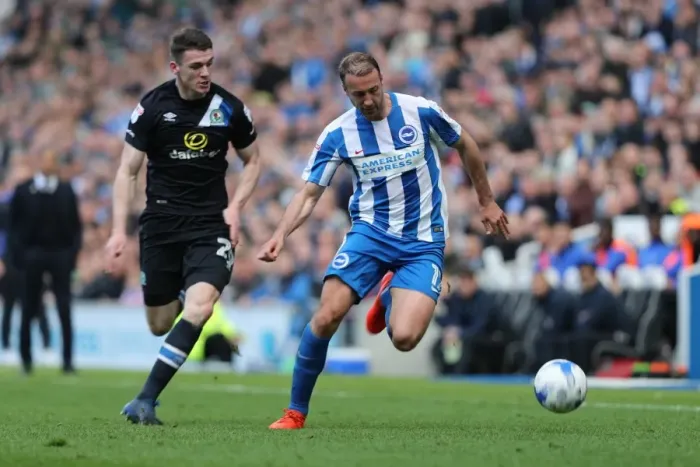 Framed Print : Brighton and Hove Albion vs. Blackburn Rovers: EFL Sky Bet Championship Showdown at American Express Community Stadium (April 1, 2017)