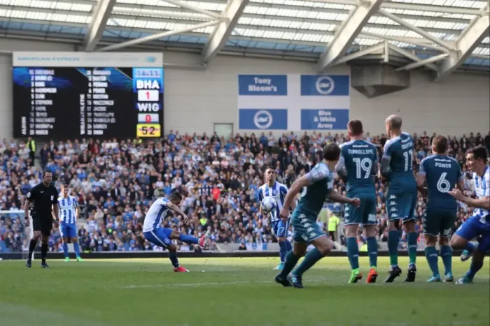 Framed Print : Brighton and Hove Albion vs. Wigan Athletic: A Fierce EFL Sky Bet Championship Clash at the American Express Community Stadium (17APR17) Framed Print : Brighton and Hove Albion vs. Wigan Athletic: A Fierce EFL Sky Bet Championship Clash at the American Express Community Stadium (17APR17)