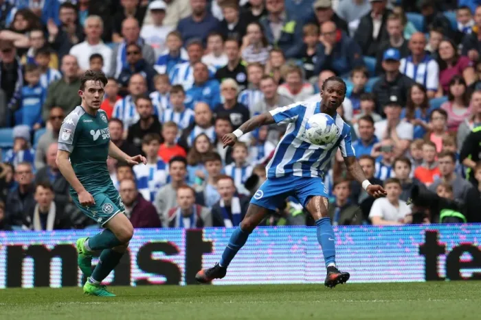 Framed Print : Brighton and Hove Albion vs. Wigan Athletic: A Tight Championship Clash at the American Express Community Stadium (17th April 2017) Framed Print : Brighton and Hove Albion vs. Wigan Athletic: A Tight Championship Clash at the American Express Community Stadium (17th April 2017)