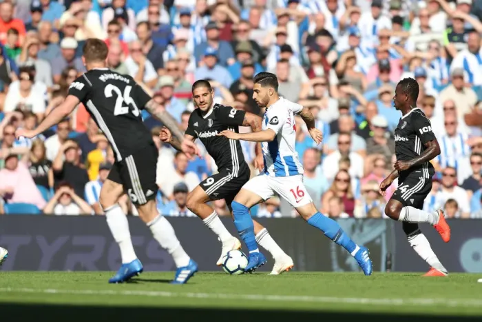 Framed Print : Brighton and Hove Albion vs. Fulham: Premier League Showdown at American Express Community Stadium (September 1, 2018) Framed Print : Brighton and Hove Albion vs. Fulham: Premier League Showdown at American Express Community Stadium (September 1, 2018)