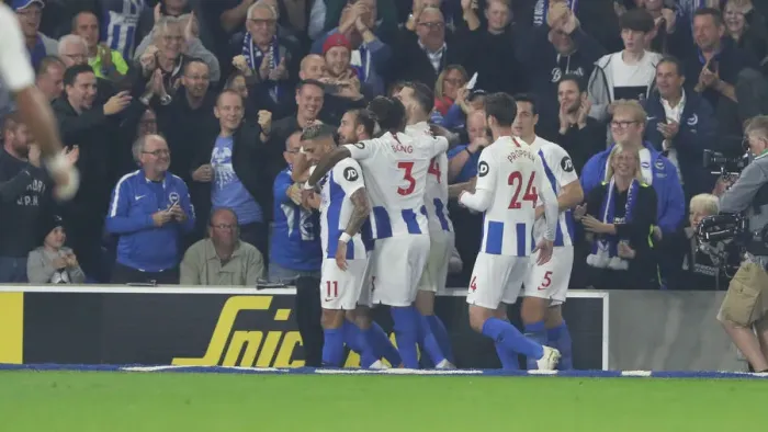 Framed Print : Brighton and Hove Albion vs. West Ham United: Premier League Showdown at American Express Community Stadium (5th October 2018)