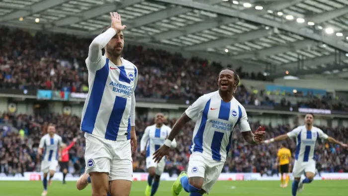 Framed Print : Brighton and Hove Albion vs. Wolverhampton Wanderers: A Premier League Showdown at American Express Community Stadium (October 26, 2018)