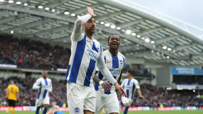 Framed Print : Brighton and Hove Albion vs. Wolverhampton Wanderers: A Premier League Showdown at American Express Community Stadium (October 26, 2018)