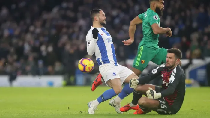 Framed Print : Brighton and Hove Albion vs. Watford: Premier League Showdown at American Express Community Stadium (February 2, 2019) Framed Print : Brighton and Hove Albion vs. Watford: Premier League Showdown at American Express Community Stadium (February 2, 2019)