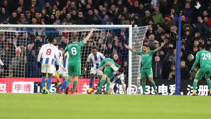 Framed Print : Brighton and Hove Albion vs. Watford: Premier League Showdown at American Express Community Stadium (February 2, 2019) Framed Print : Brighton and Hove Albion vs. Watford: Premier League Showdown at American Express Community Stadium (February 2, 2019)