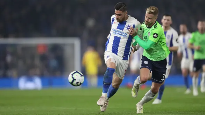 Framed Print : Brighton and Hove Albion vs. Cardiff City: Premier League Battle at American Express Community Stadium (16th April 2019) Framed Print : Brighton and Hove Albion vs. Cardiff City: Premier League Battle at American Express Community Stadium (16th April 2019)