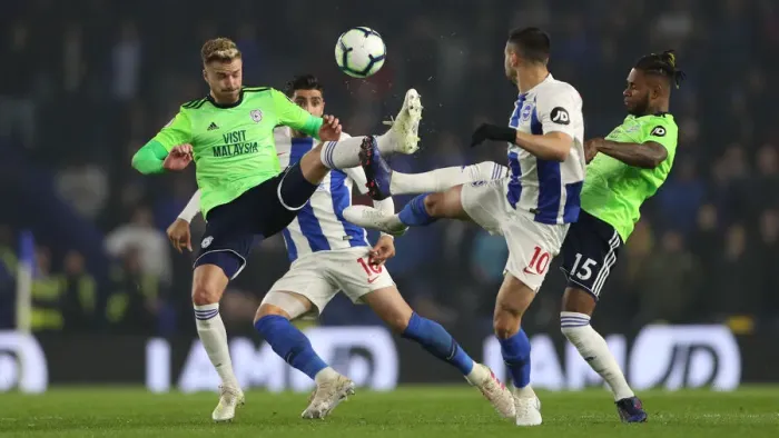 Framed Print : Brighton and Hove Albion vs. Cardiff City: Premier League Battle at American Express Community Stadium (16th April 2019)
