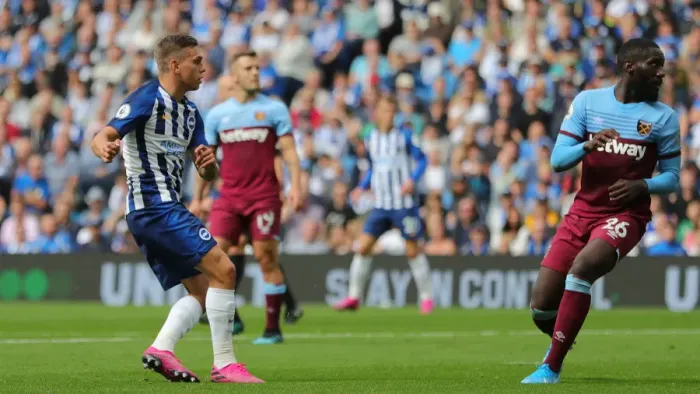 Framed Print : Brighton and Hove Albion vs. West Ham United: Premier League Showdown at American Express Community Stadium (17th August 2019) Framed Print : Brighton and Hove Albion vs. West Ham United: Premier League Showdown at American Express Community Stadium (17th August 2019)