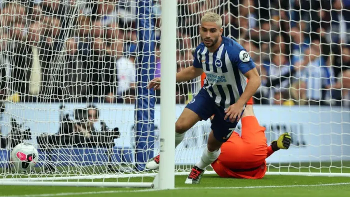 Framed Print : Brighton and Hove Albion vs. Tottenham Hotspur: Premier League Battle at American Express Community Stadium (5th October 2019)