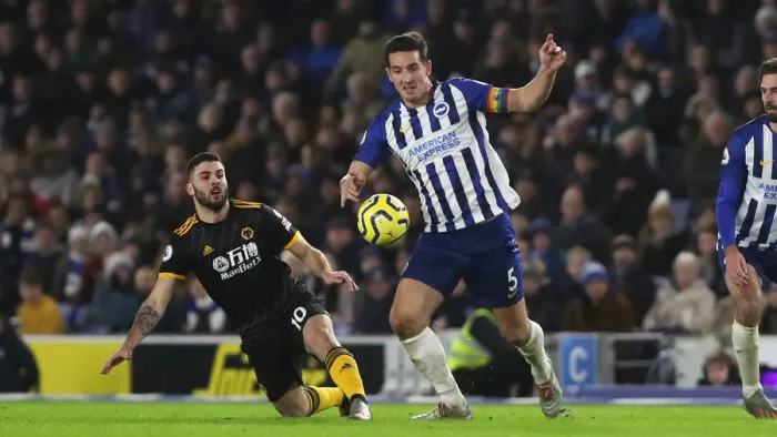 Framed Print : Brighton and Hove Albion vs. Wolverhampton Wanderers: Premier League Battle at American Express Community Stadium (08DEC19)