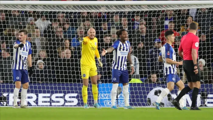 Framed Print : Brighton and Hove Albion vs. Sheffield Wednesday: FA Cup 3rd Round Battle at American Express Community Stadium (04JAN20) Framed Print : Brighton and Hove Albion vs. Sheffield Wednesday: FA Cup 3rd Round Battle at American Express Community Stadium (04JAN20)