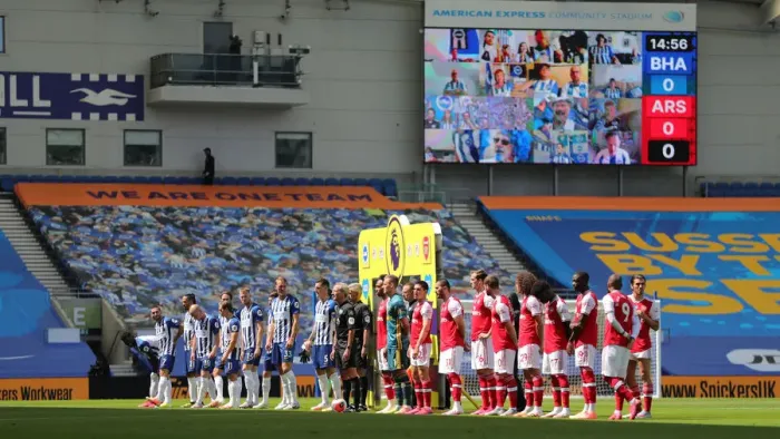 Framed Print : Brighton and Hove Albion vs. Arsenal: Premier League Showdown at American Express Community Stadium (June 2020) Framed Print : Brighton and Hove Albion vs. Arsenal: Premier League Showdown at American Express Community Stadium (June 2020)