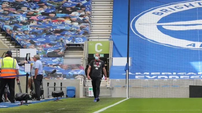 Framed Print : Brighton and Hove Albion vs. Arsenal: Premier League Showdown at American Express Community Stadium (June 2020)