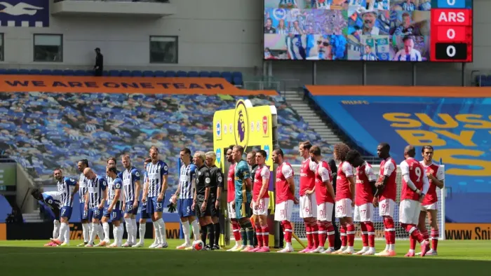 Framed Print : Brighton and Hove Albion vs. Arsenal: Premier League Showdown at American Express Community Stadium (June 2020) Framed Print : Brighton and Hove Albion vs. Arsenal: Premier League Showdown at American Express Community Stadium (June 2020)