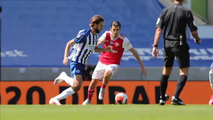 Framed Print : Brighton and Hove Albion vs. Arsenal: Premier League Showdown at American Express Community Stadium (June 2020)