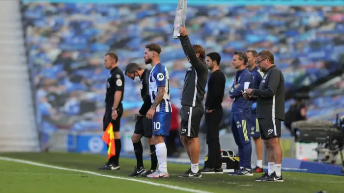 Framed Print : Brighton and Hove Albion vs. Arsenal: Premier League Showdown at American Express Community Stadium (June 2020) Framed Print : Brighton and Hove Albion vs. Arsenal: Premier League Showdown at American Express Community Stadium (June 2020)