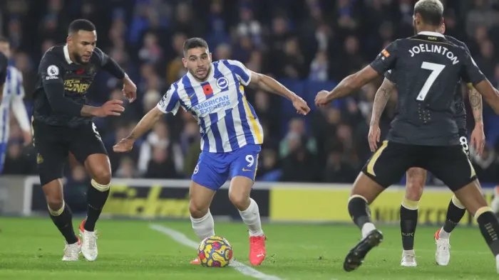 Framed Print : Brighton and Hove Albion vs. Newcastle United: A Premier League Battle at American Express Community Stadium (November 6, 2021) Framed Print : Brighton and Hove Albion vs. Newcastle United: A Premier League Battle at American Express Community Stadium (November 6, 2021)