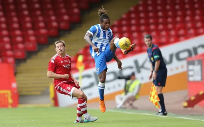 Framed Print : Brighton and Hove Albion vs Aberdeen: Pre-Season Battle at Pittodrie, July 2015 Framed Print : Brighton and Hove Albion vs Aberdeen: Pre-Season Battle at Pittodrie, July 2015