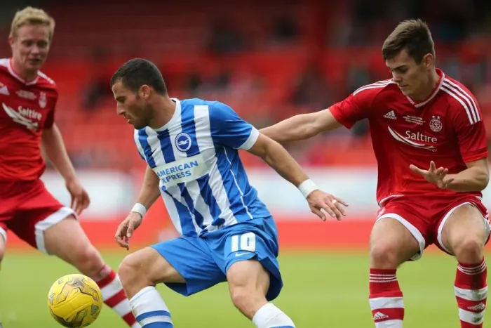 Framed Print : Brighton and Hove Albion vs Aberdeen: Pre-Season Battle at Pittodrie, July 2015 Framed Print : Brighton and Hove Albion vs Aberdeen: Pre-Season Battle at Pittodrie, July 2015