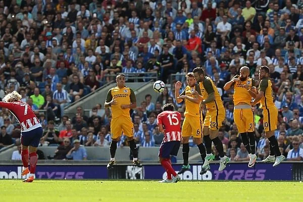 Brighton and Hove Albion vs Atletico Madrid: Defending a Free-Kick at the American Express Community Stadium (August 2017)