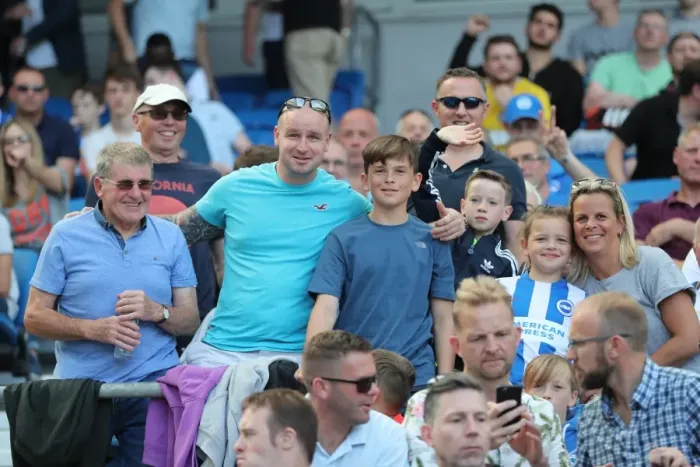 Framed Print : Brighton and Hove Albion vs Atletico de Madrid: A Sea of Passionate Fans at the 2017 Pre-Season Friendly
