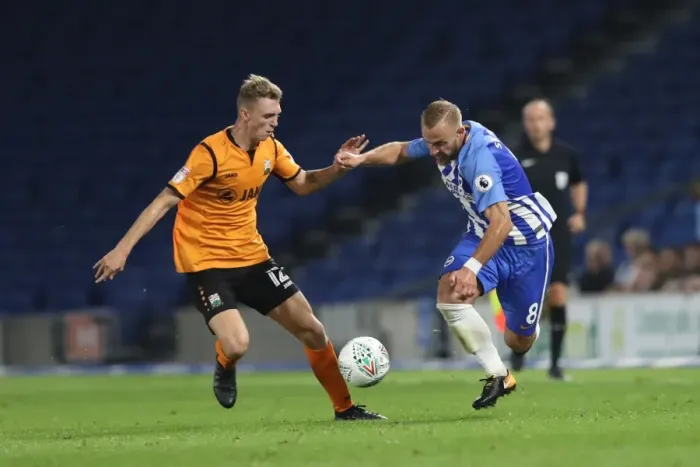 Framed Print : Brighton and Hove Albion vs Barnet: EFL Cup Battle at American Express Community Stadium (22nd August 2017)
