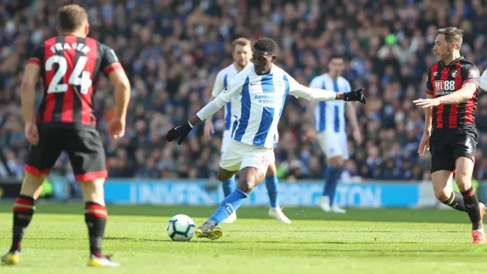 Framed Print : Brighton and Hove Albion vs Bournemouth: Premier League Showdown at American Express Community Stadium (13APR19)
