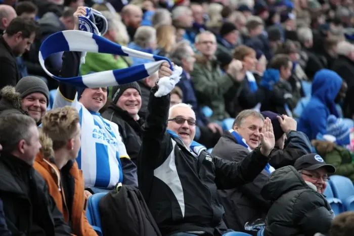 Framed Print : Brighton and Hove Albion vs. Brentford: Passionate Fan Showdown (17Jan15)
