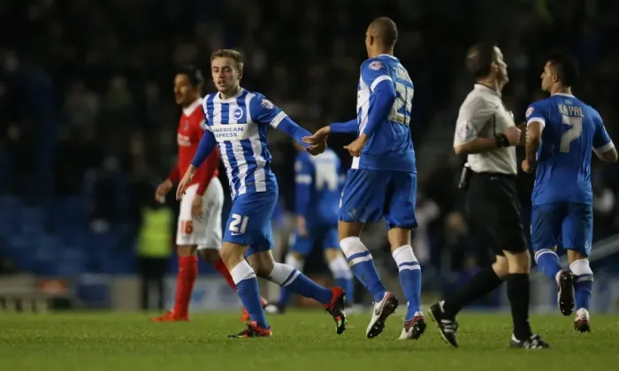 Framed Print : Brighton and Hove Albion vs Charlton Athletic: Sky Bet Championship Showdown at American Express Community Stadium (05DEC15) Framed Print : Brighton and Hove Albion vs Charlton Athletic: Sky Bet Championship Showdown at American Express Community Stadium (05DEC15)