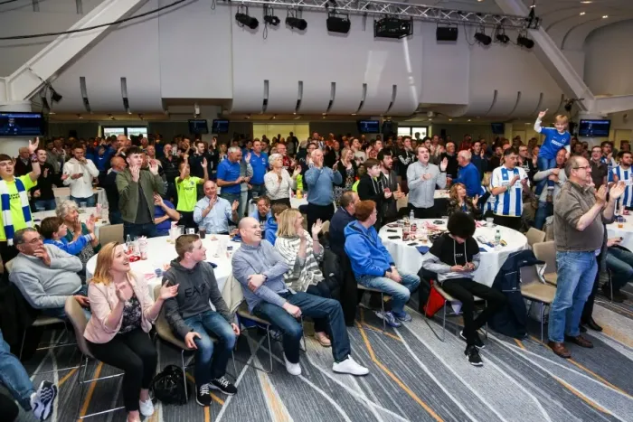 Framed Print : Brighton and Hove Albion vs Charlton: Beamback Atmosphere, American Express Community Stadium (23 April 2016)