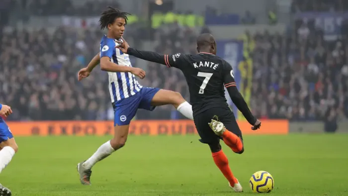 Framed Print : Brighton and Hove Albion vs. Chelsea: A Premier League Battle at American Express Community Stadium (01.01.20)