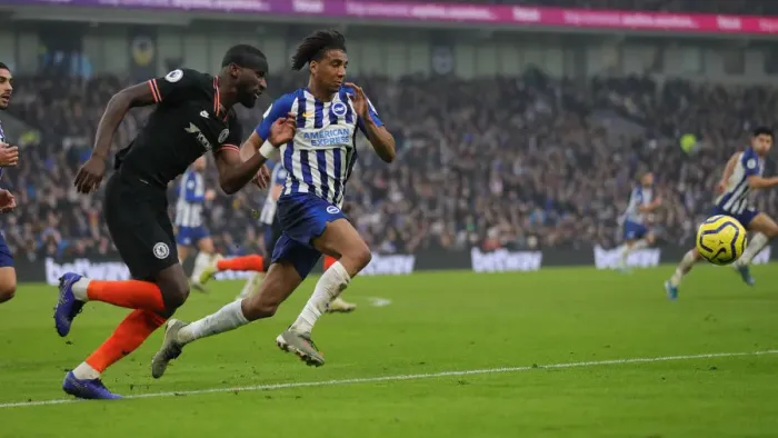 Framed Print : Brighton and Hove Albion vs. Chelsea: A Premier League Battle at the American Express Community Stadium (01.01.20)