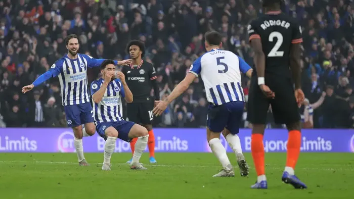 Framed Print : Brighton and Hove Albion vs. Chelsea: A Premier League Battle at American Express Community Stadium (01.01.20) Framed Print : Brighton and Hove Albion vs. Chelsea: A Premier League Battle at American Express Community Stadium (01.01.20)