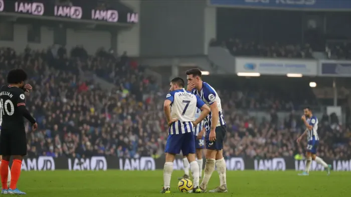 Framed Print : Brighton and Hove Albion vs. Chelsea: A Premier League Battle at American Express Community Stadium (01.01.20)