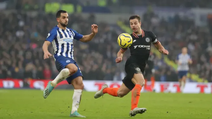 Framed Print : Brighton and Hove Albion vs. Chelsea: A Premier League Battle at American Express Community Stadium (01.01.20)