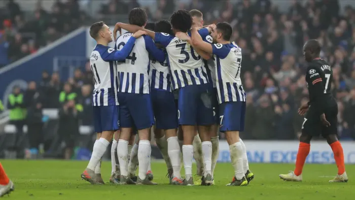 Framed Print : Brighton and Hove Albion vs. Chelsea: A Premier League Battle at American Express Community Stadium (01.01.20)