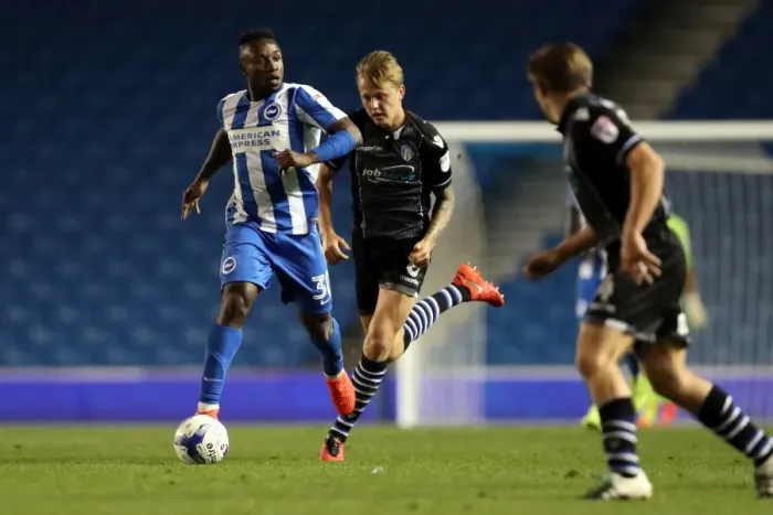 Framed Print : Brighton and Hove Albion vs Colchester United: EFL Cup Clash at American Express Community Stadium (09.08.16) Framed Print : Brighton and Hove Albion vs Colchester United: EFL Cup Clash at American Express Community Stadium (09.08.16)