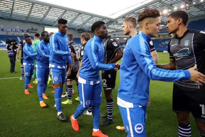 Framed Print : Brighton and Hove Albion vs Colchester United: EFL Cup Clash at American Express Community Stadium (09.08.16)