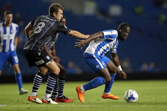 Framed Print : Brighton and Hove Albion vs Colchester United: EFL Cup Showdown at American Express Community Stadium (09.08.16) Framed Print : Brighton and Hove Albion vs Colchester United: EFL Cup Showdown at American Express Community Stadium (09.08.16)
