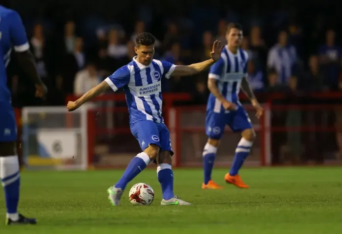 Framed Print : Brighton and Hove Albion vs. Crawley Town: Pre-Season Friendly Clash at Checkatrade Stadium (22 / 07 / 2015)
