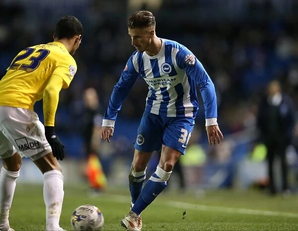 Brighton & Hove Albion vs Derby County: Joe Bennett in Action - Sky Bet Championship Clash at American Express Community Stadium (3rd March 2015)