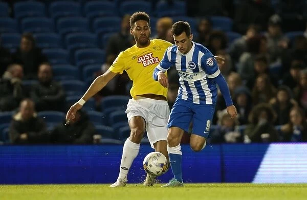 Brighton & Hove Albion vs Derby County: Sam Baldock's Thrilling Performance in the Sky Bet Championship (3 March 2015)