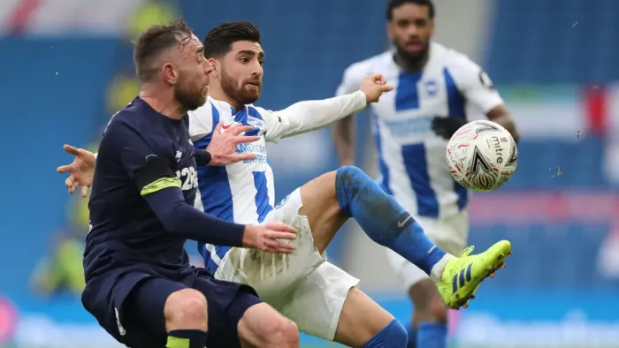 Framed Print : Brighton & Hove Albion vs Derby County: Emirates FA Cup Clash at American Express Community Stadium (16th February 2019)
