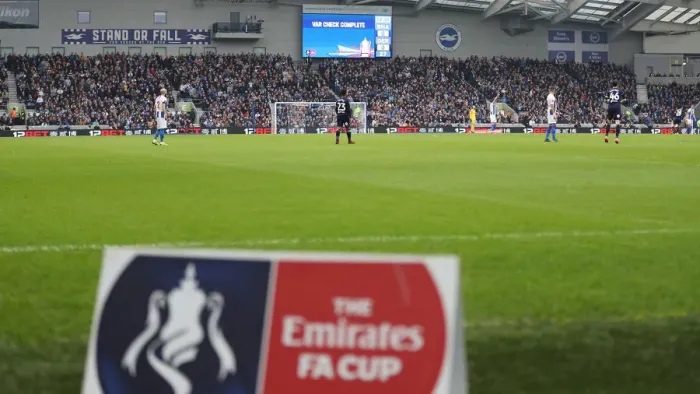 Framed Print : Brighton and Hove Albion vs. Derby County: FA Cup Battle at American Express Community Stadium (16FEB19) Framed Print : Brighton and Hove Albion vs. Derby County: FA Cup Battle at American Express Community Stadium (16FEB19)