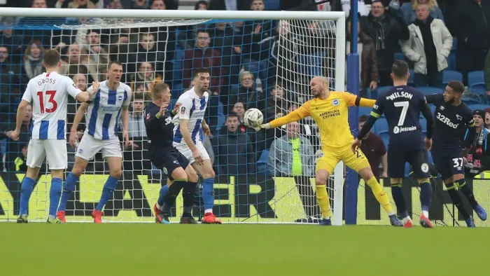 Framed Print : Brighton & Hove Albion vs. Derby County: FA Cup Battle at American Express Community Stadium (16FEB19)