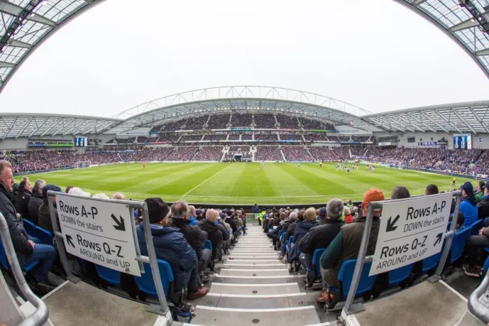 Framed Print : Brighton and Hove Albion vs Derby County: Panoramic View of The Amex Stadium during Sky Bet Championship Match (2016)