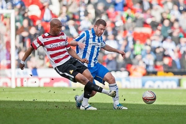 Brighton & Hove Albion vs Doncaster Rovers: Navarro and Diof in Intense Possession Battle, Npower Championship 2012