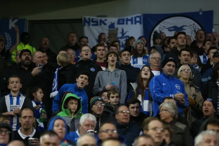 Framed Print : Brighton and Hove Albion vs Fulham: Passionate Fans Clash at American Express Community Stadium (29NOV14) Framed Print : Brighton and Hove Albion vs Fulham: Passionate Fans Clash at American Express Community Stadium (29NOV14)