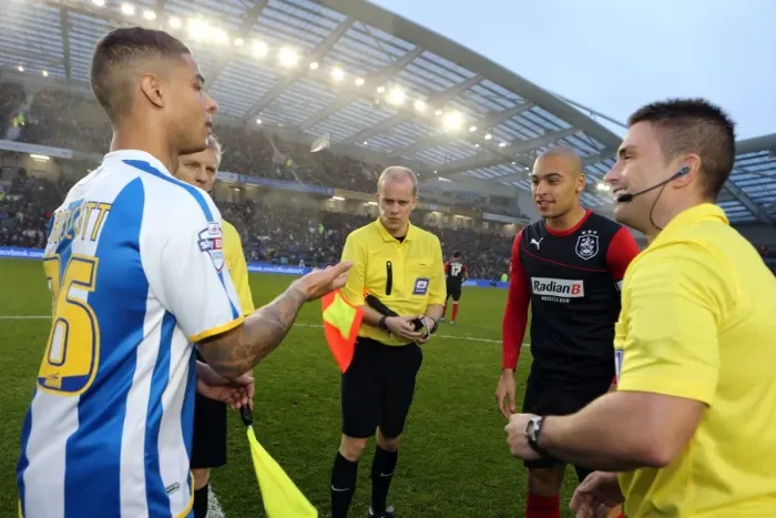 Framed Print : Brighton & Hove Albion vs. Huddersfield Town: Home Game, 12-21-2013 (Premier League, 2013-14 Season)